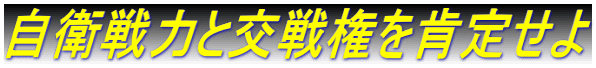 自衛戦力と交戦権を肯定せよ